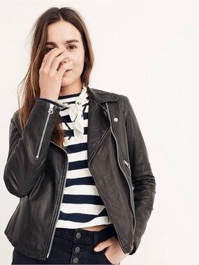 Madewell Black Leather Moto Jacket